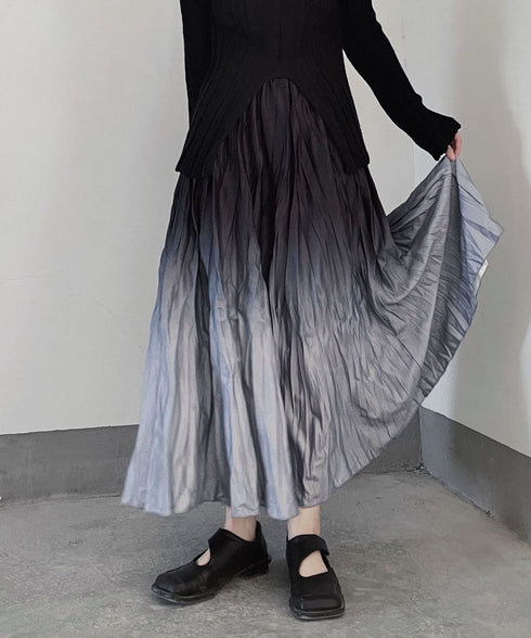 Gradient Wrinkled Skirt